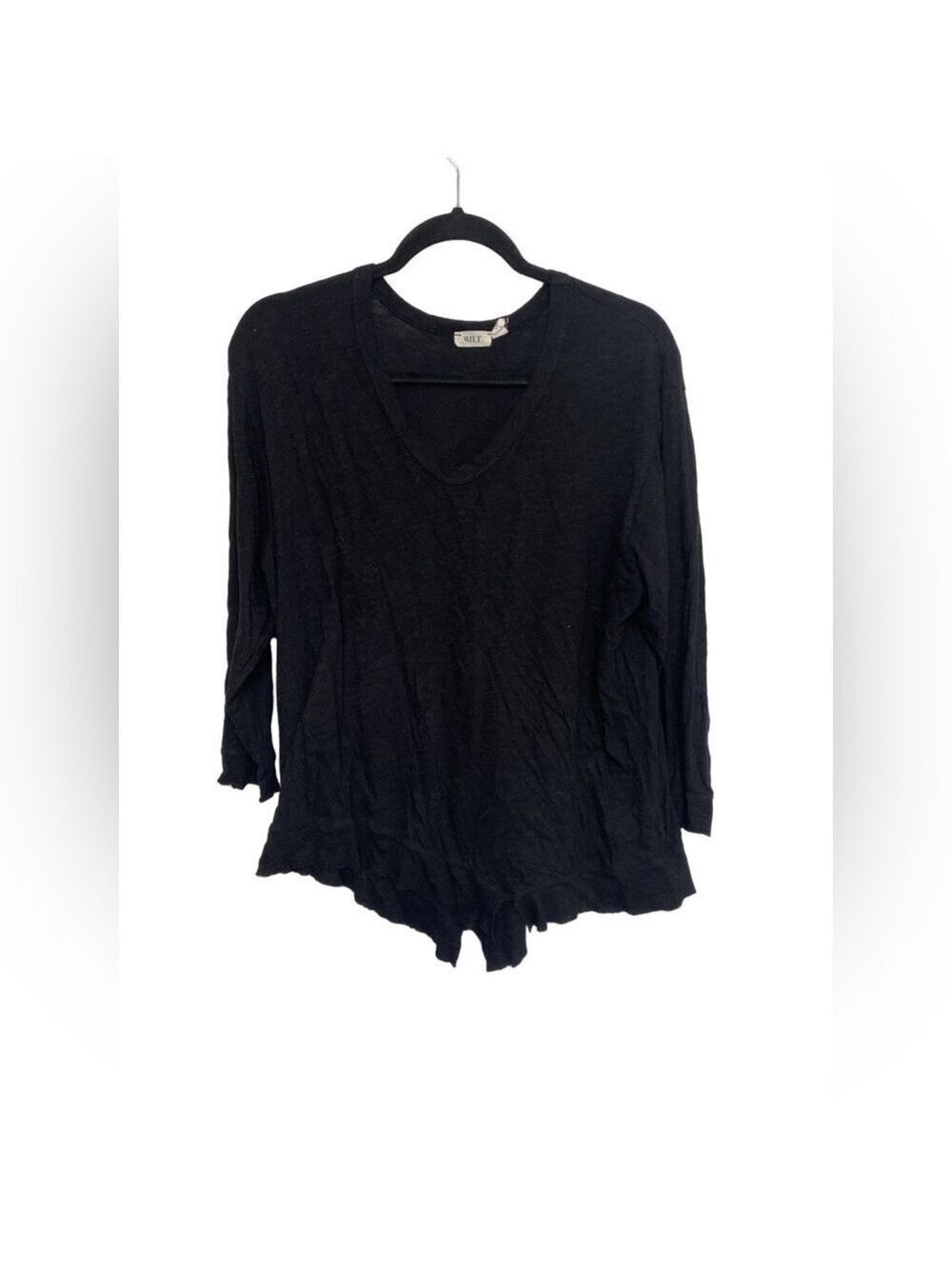 Wilt Slub Knit Raw Hem V-Neck Tunic